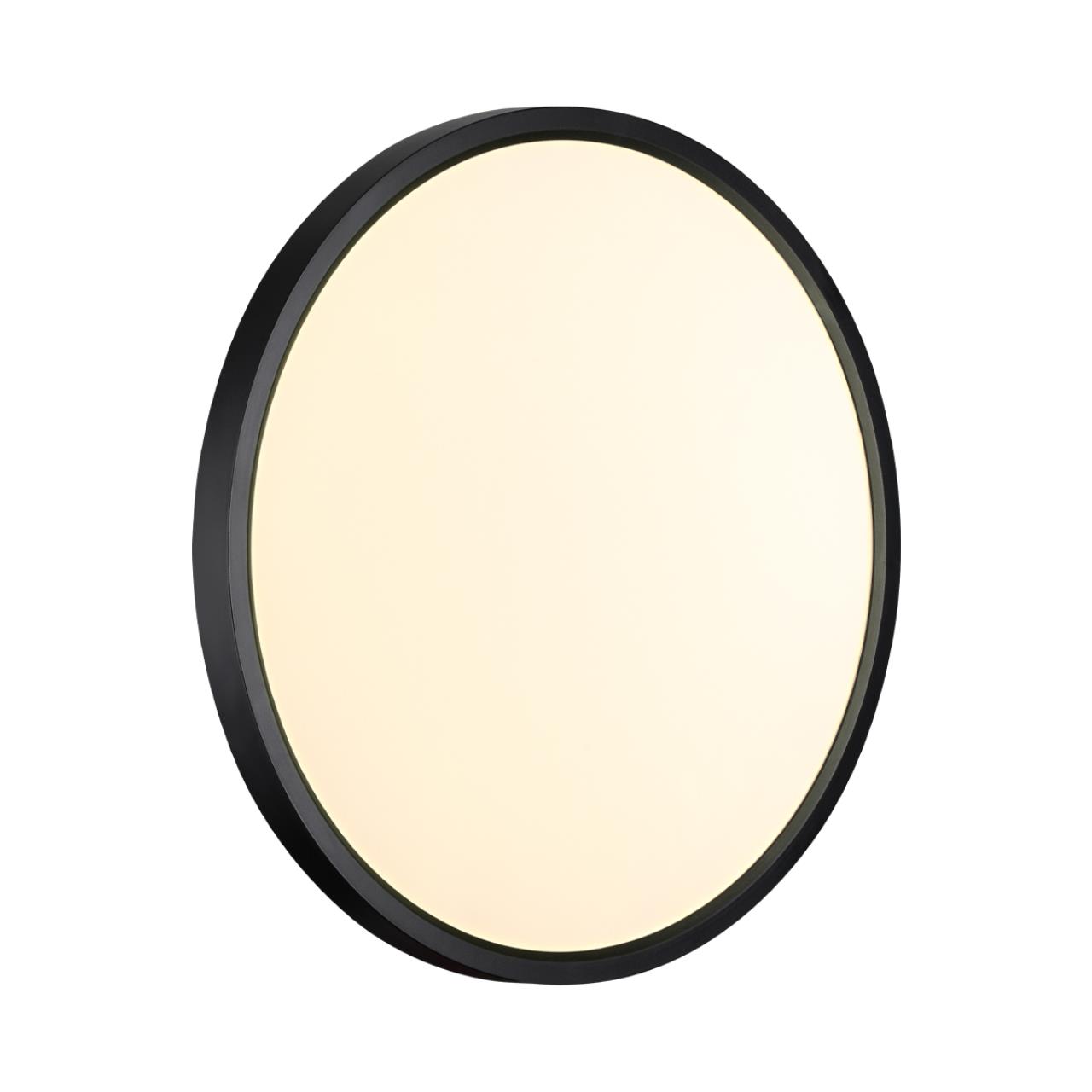 Cветильник 40*2,5 см, LED 32W, 3000/4000 К, IP40, белый/черный, пластик Sonex Alfa Black, 7660/32L