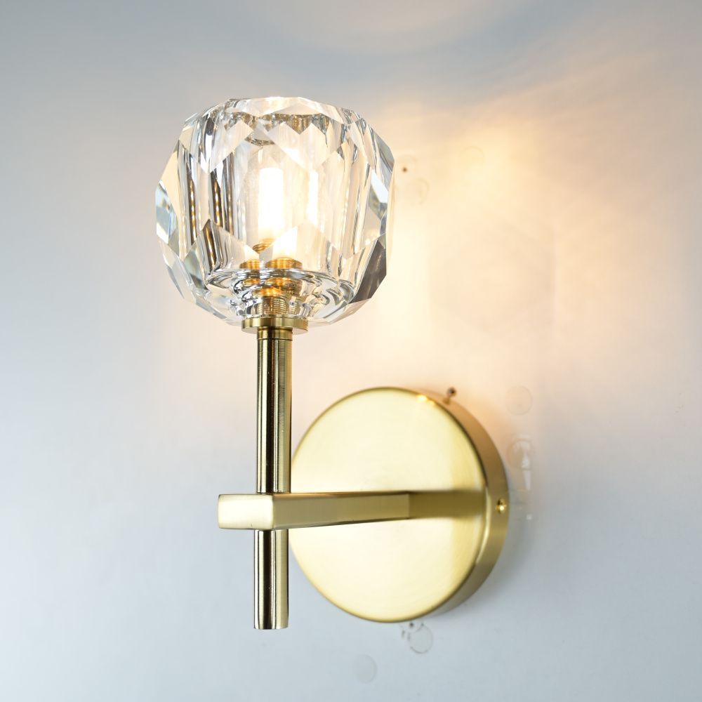 Бра Boule de Cristal Single Sconce Brass 22*11*22 см, 1*G9*40W, ImperiumLoft 44.234, Латунь