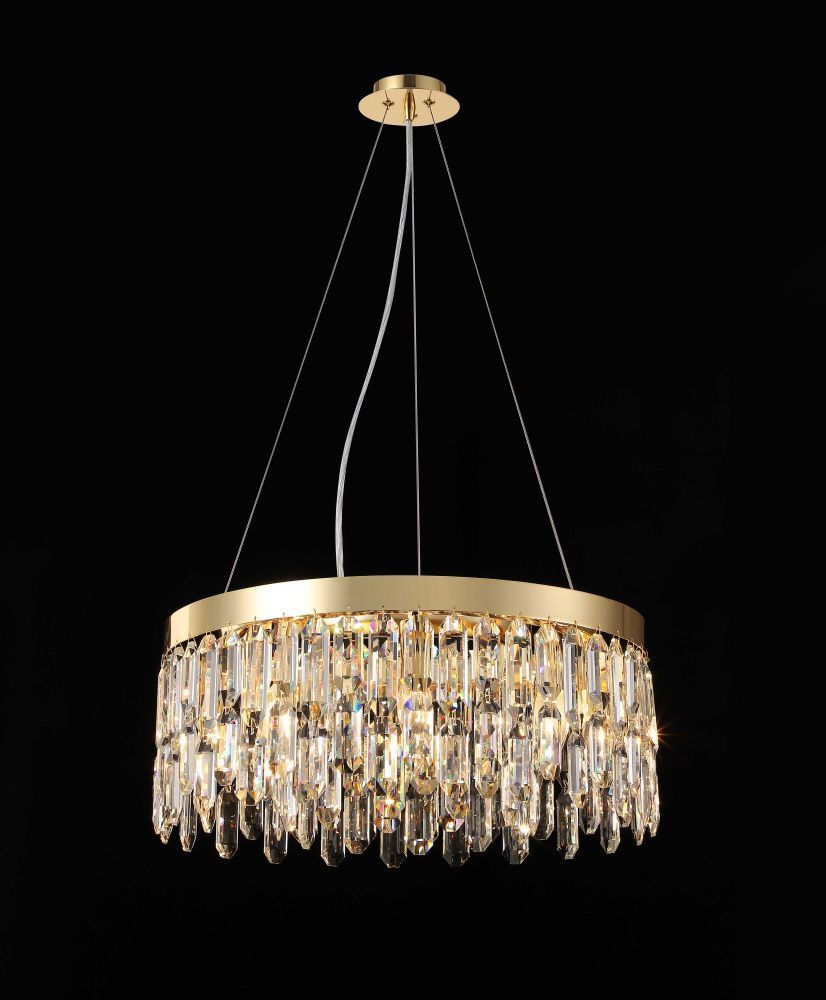 Люстра Ø500 x H220(1200), мм, 8*40W(320W), H GOLD (Золото) NewRgy F6-ф500*H220(1200) H GOLD