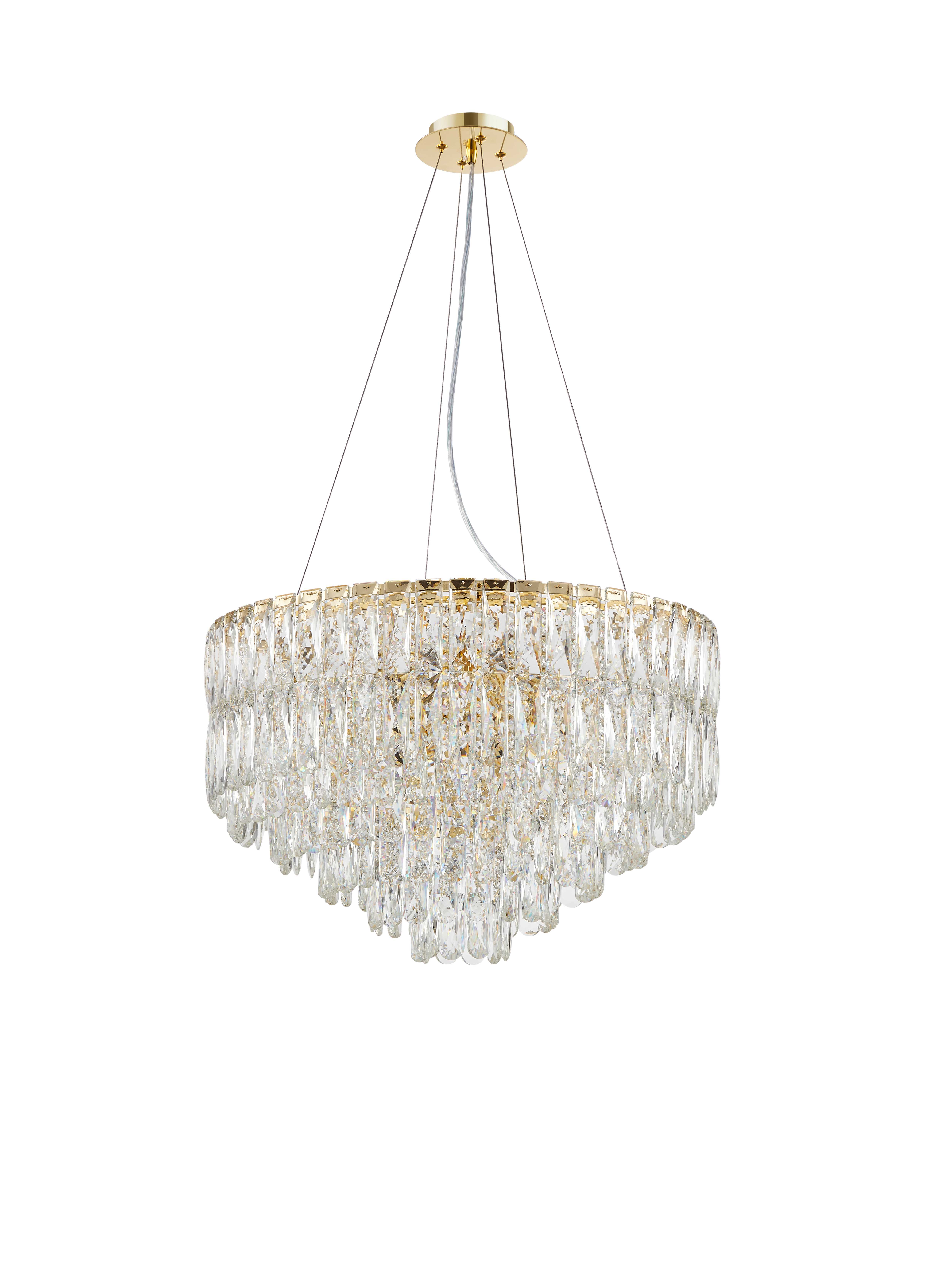 Люстра 600*370, 12*E14, 40W NewRgy Cristallo NW075-ф600*H370 H GOLD, H GOLD