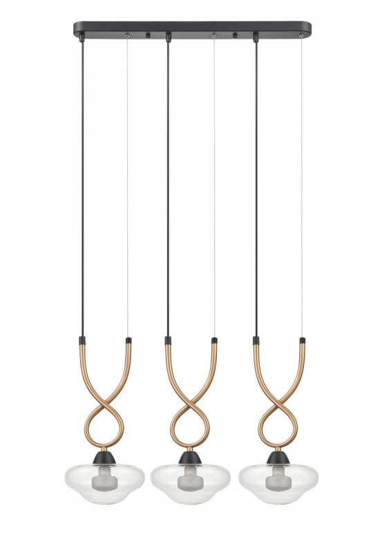 Подвесной светильник 17*61*158 см, 3*G9 черный, золото Vele Luce Janice VL5444P03