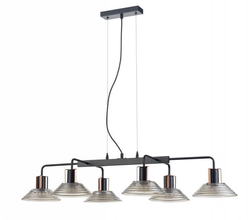 Подвесной светильник 50*105*100 см, 6*E27 черный, медь Vele Luce Intrigo VL5822P06