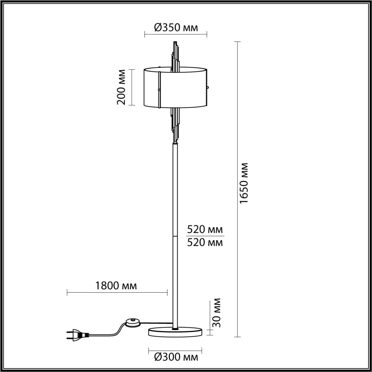 Светильник 165 см, Odeon Light Margaret 5415/3F, бронза