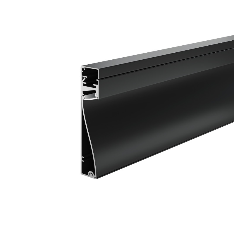 Алюминиевый профиль  Накладной 18*80*2000 мм для светодиодной ленты Maytoni Led strip Черный ALM-8018-B-2M