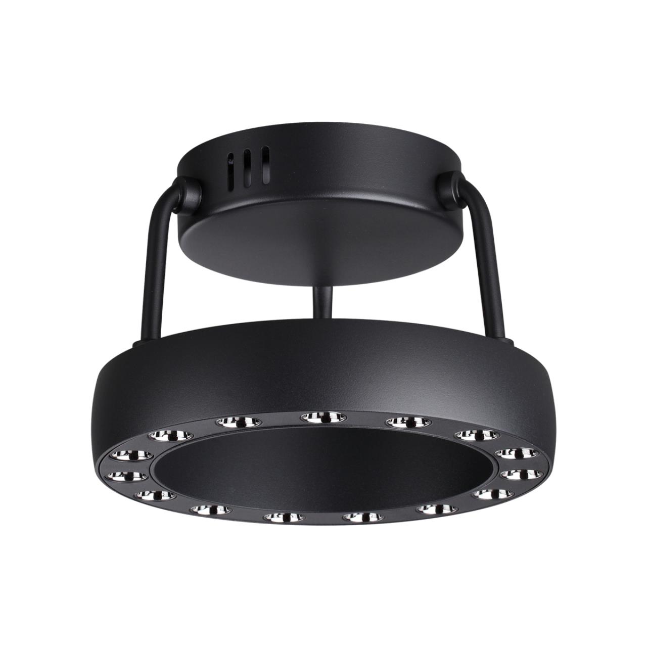 Светильник накладной светодиодный 17,6*17,6*12,5 см, 2*LED*12W вниз + 5W вверх 3000K Novotech Turn 359398 черный