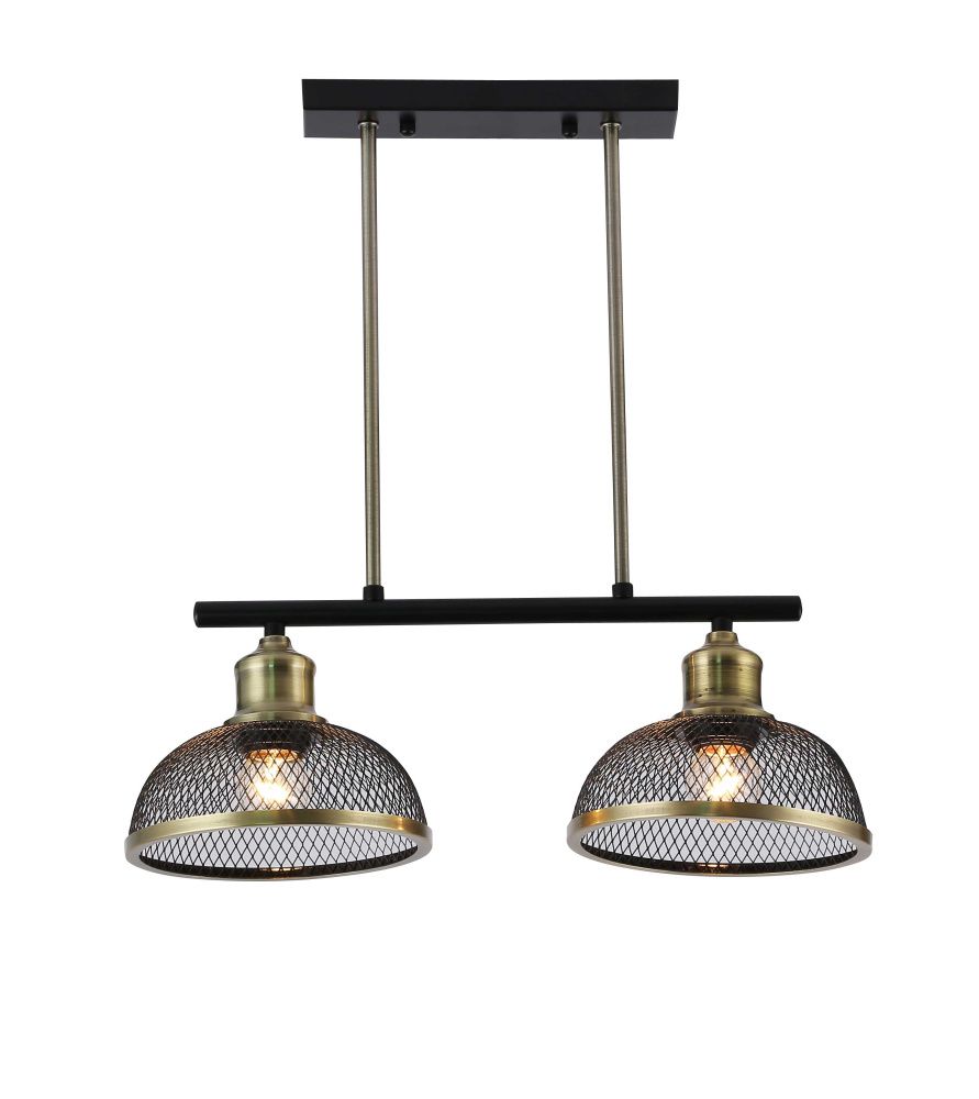 Люстра L450 x W180 x H460, мм, 2*40W (80W), BLACK+BRONZE (Черный+Бронза) Rilon 06494/2 BLACK+BRONZE