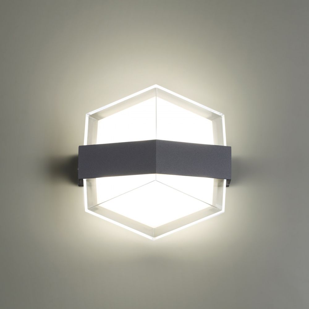 Уличный настенный светодиодный светильник Novotech Kaimas 358575, 12W LED, 4000K, темно-серый
