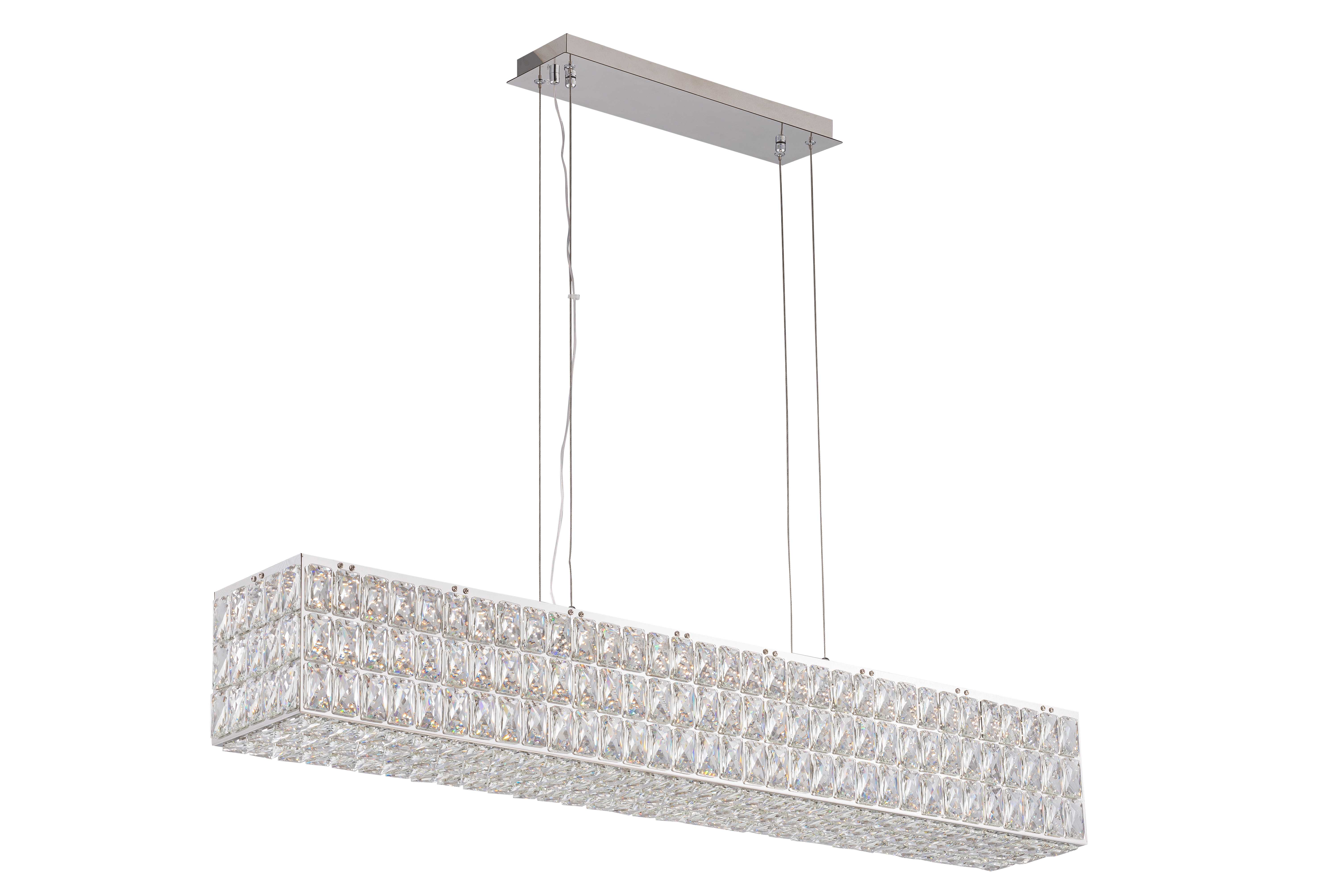 Люстра 2000*1200, LED, 76W 4000K NewRgy Cristallo 2798R/76W CHROME+CLEAR, Хром+Прозрачный