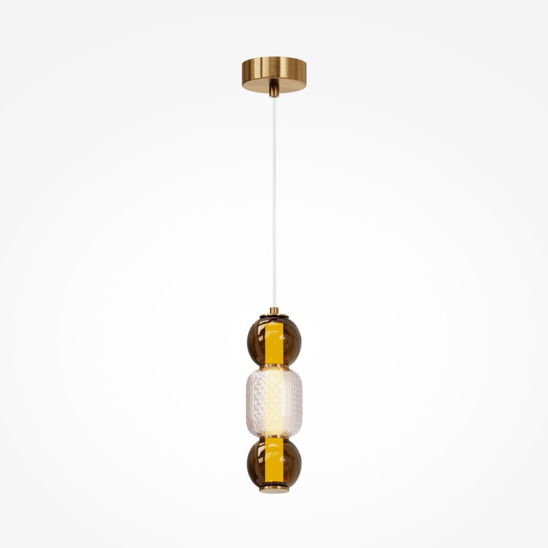 Подвесной светильник 12*12*339 см, LED, 16W, 3000К, Maytoni DROP MOD273PL-L16G3K золотой