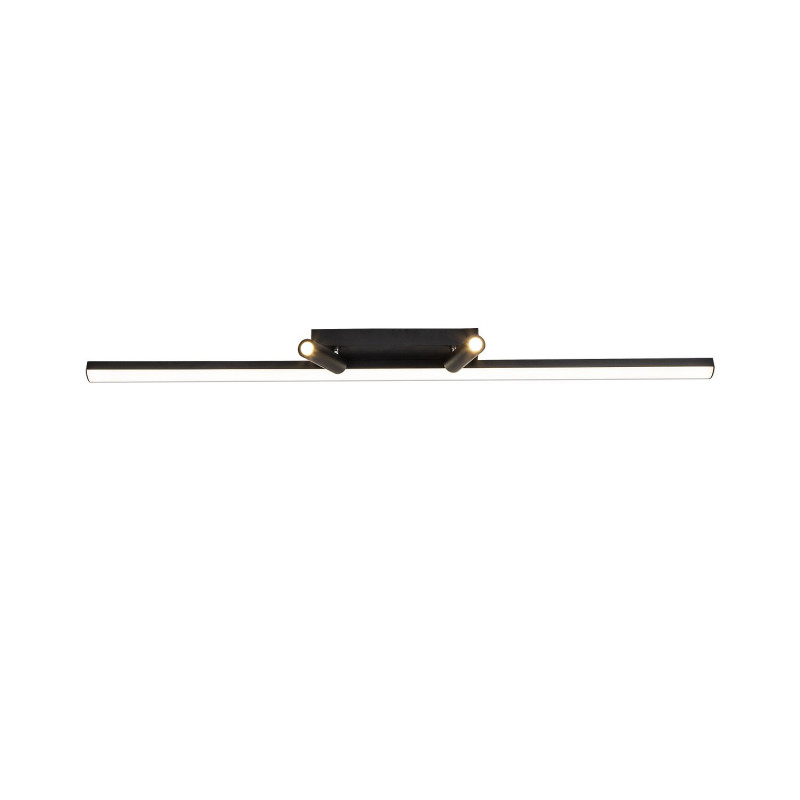 Подсветка 65 см Favourite Reticenza 4089-2C, L900*W65*H150, каркас черного цвета, два источника света - профиль со встроенной лентой-LED и два поворотных спота LED, пульт дистанционного управления в комплекте