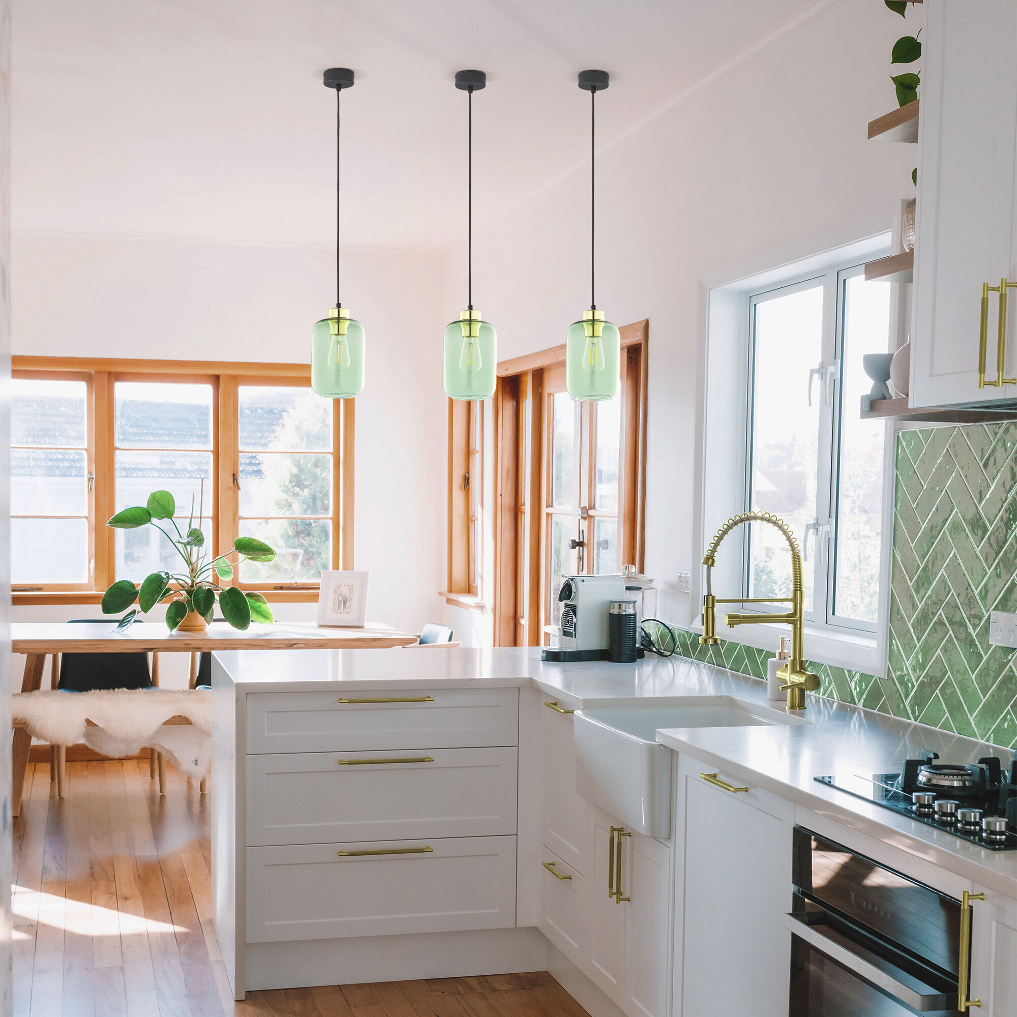 Подвесной светильник 14*14*160 см, 1*E27, W,  TK Lighting Marco 6696, черный;золото