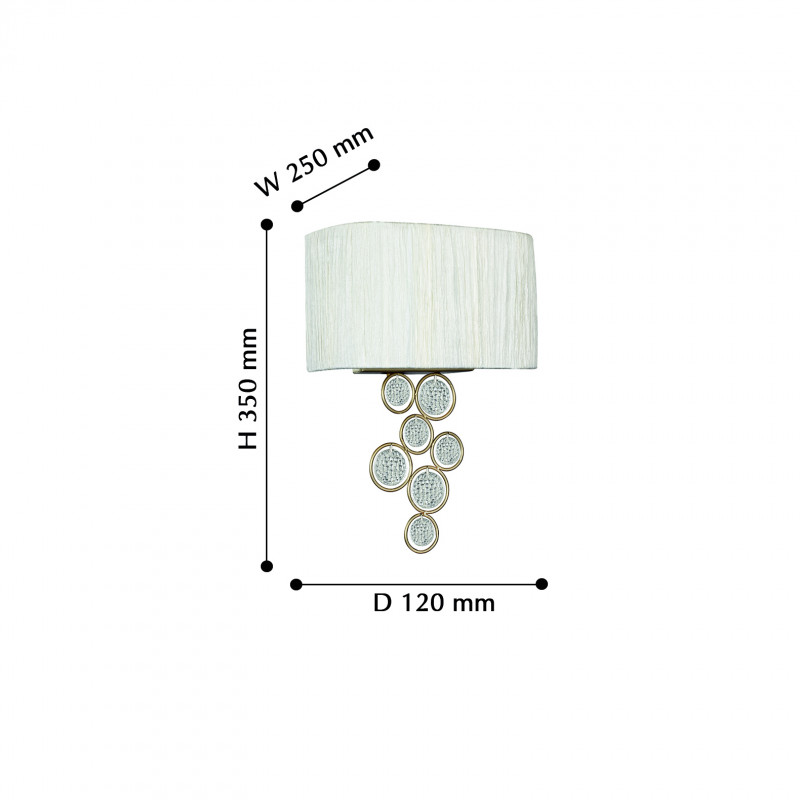 Бра Favourite Lietta 2493-2W, D120*W250*H350, латунь