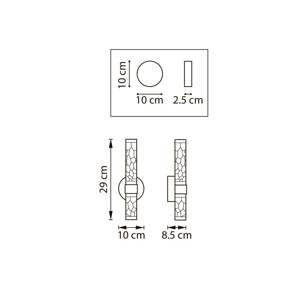 Бра *10*29 см, *8W, 2700/4200/6400K, Lightstar Acrile 737662, Золото