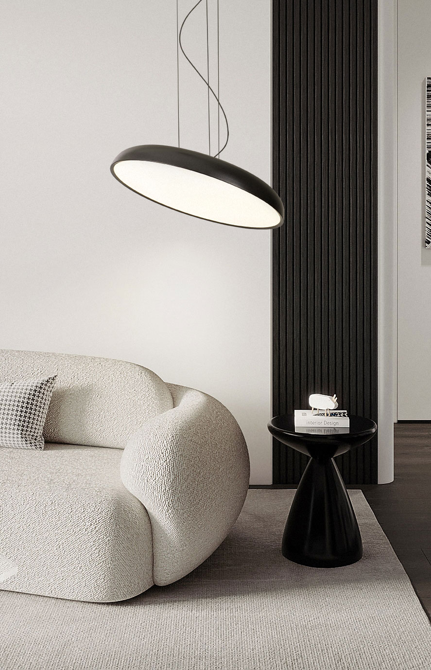 Подвесной светильник 44*25-160 см, 1*LED, 36W, 3000K, Lussole Crook LSP-7360, черный