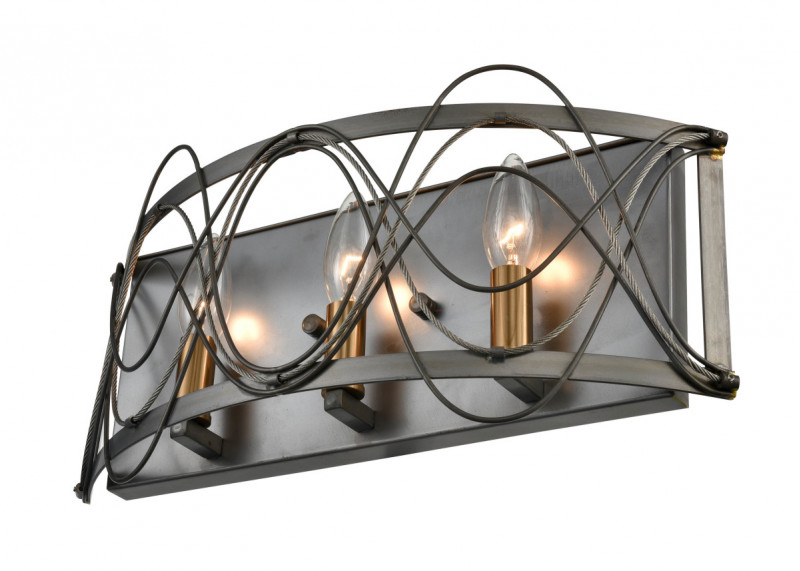 Бра 11*41*21 см, 3*E14 никель, античная латунь Vele Luce Stradivario VL4104W03