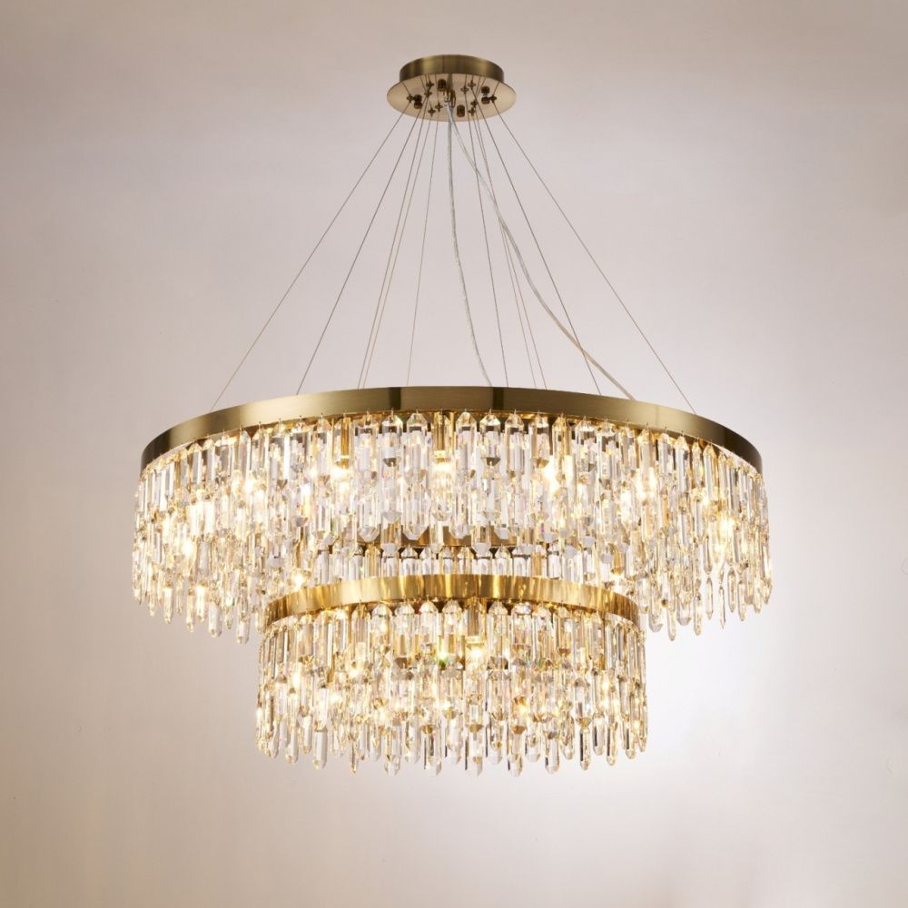 Люстра Ø1000 (600) x H360 (1500), мм, 26*40W (1040W), BRONZE (Бронза) NewRgy F6-ф1000+600*H220(1500) BRONZE