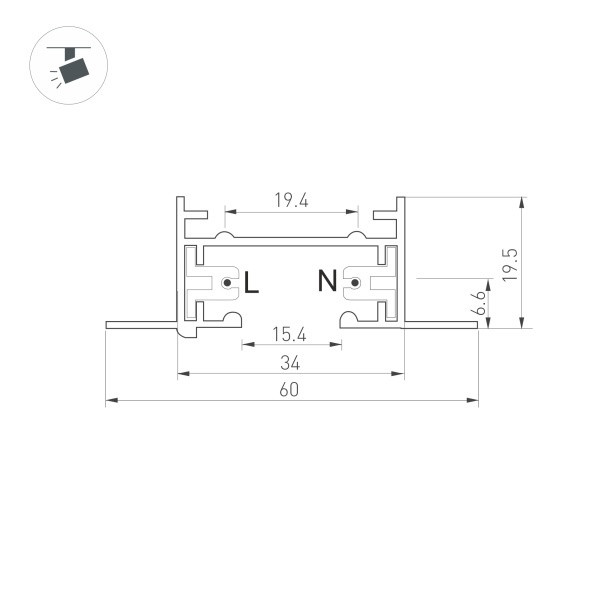 Шинопровод Arlight 038673 200*3,4*2 см.