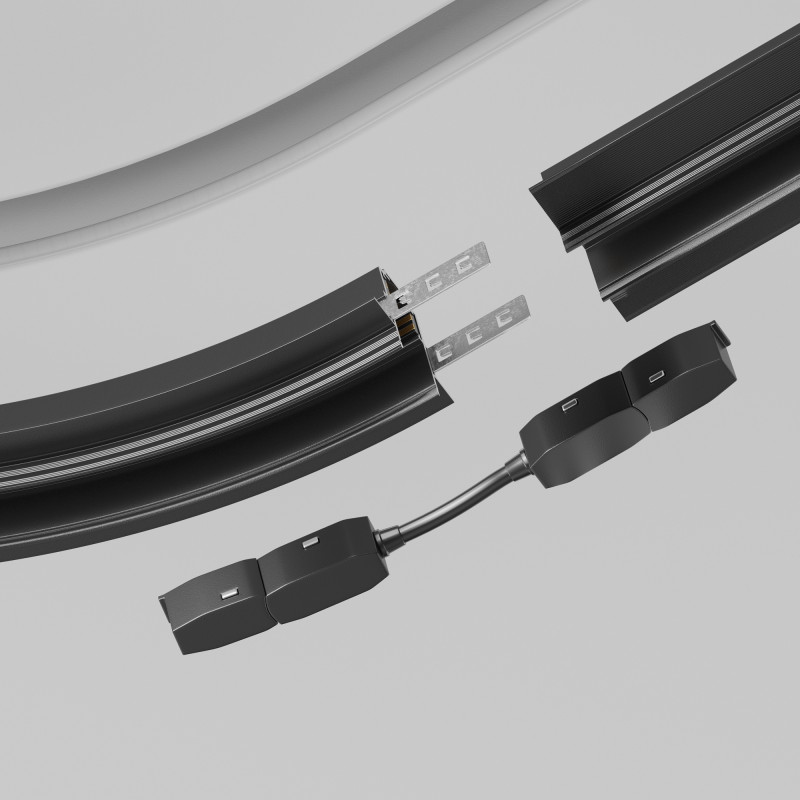 Комплектующие для трековой системы 1,6*18,9*1,8 см, - -W, К, Черный Maytoni Accessories for tracks Exility TRA034CS-B