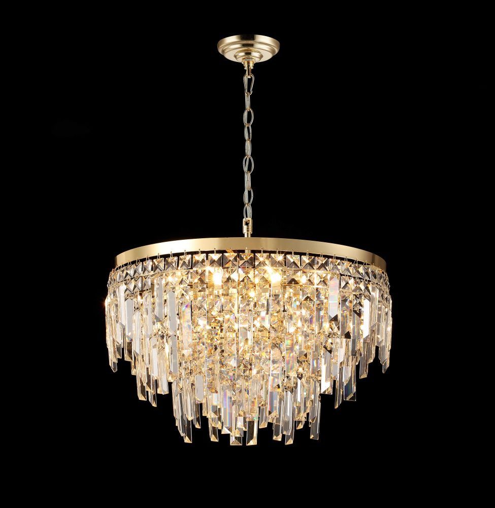 Люстра Ø500 x H300 (530), мм, 10*40W (400W), H GOLD (Золото) NewRgy F7-ф500*H300(530) H GOLD