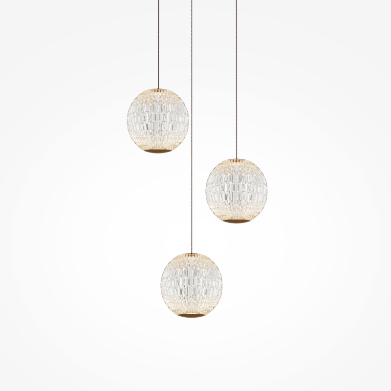 Каскадная люстра 25*25*316 см, 3* LED, 3000К, Maytoni Sapphire MOD293PL-L18BS3K латунный
