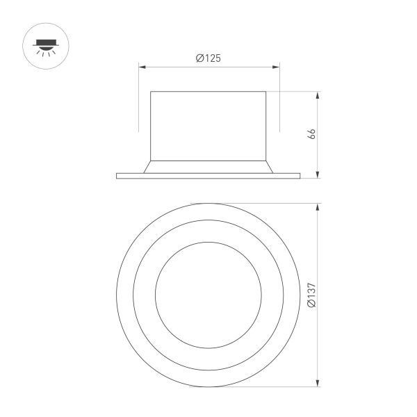Светильник Downlight Arlight 040341 *13,7*6,6 см, 24W, белый (дневной)K,