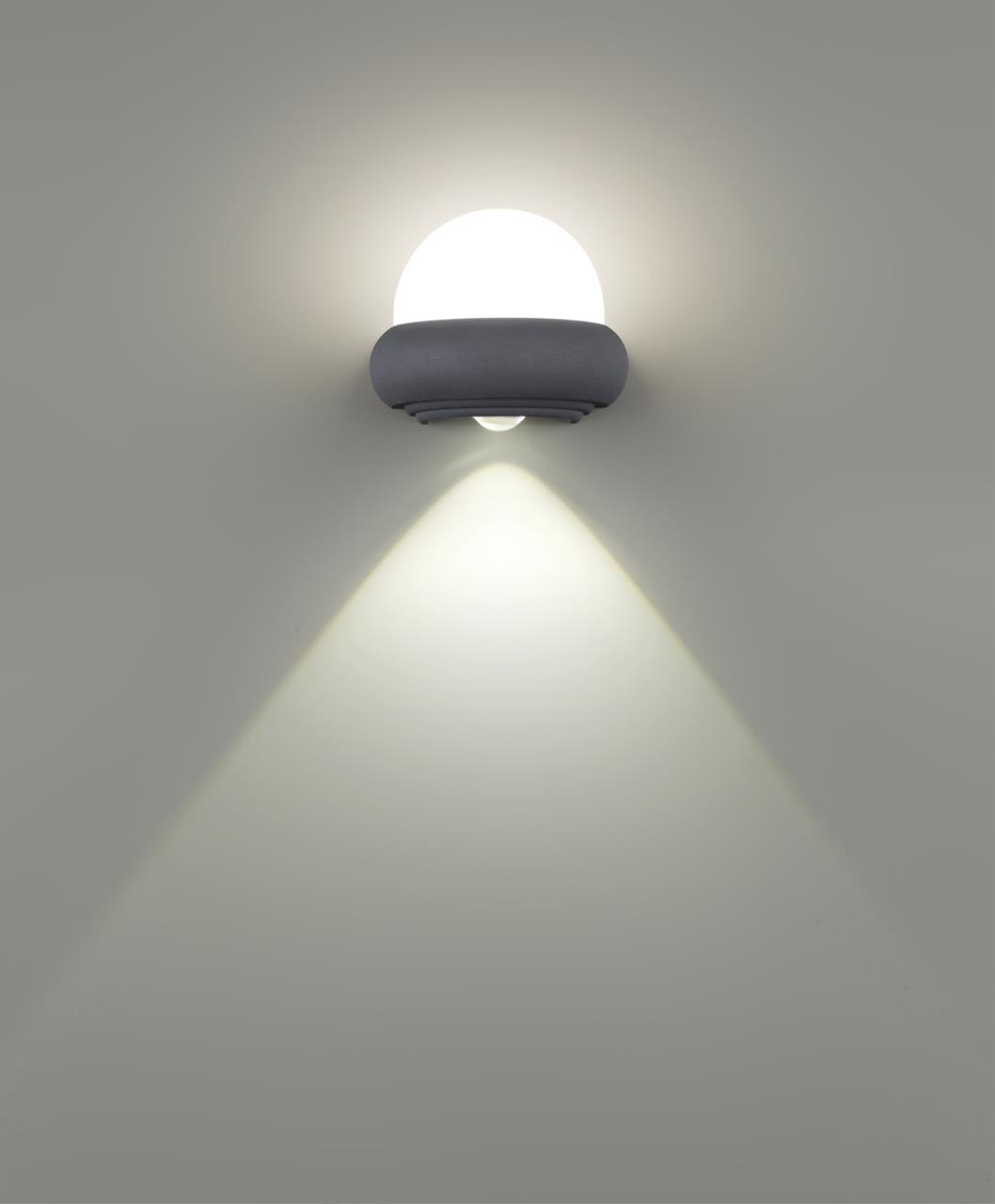 Уличный настенный светодиодный светильник Novotech Calle 358566, 7W LED, 4000K, темно-серый