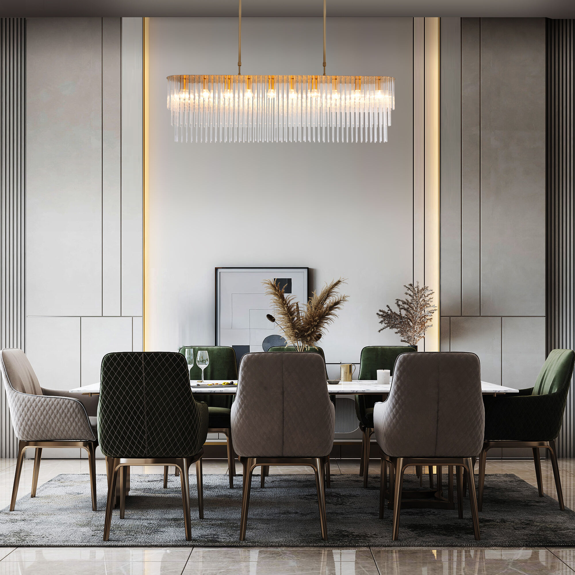 Люстра 120*17*94 см, 10*E14, W,  Bogate's Allure 488/10, латунь