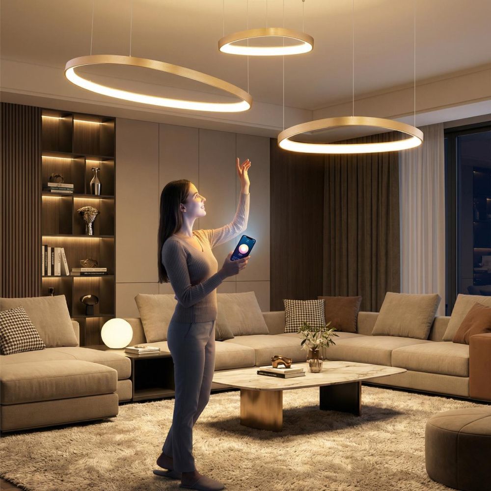Светильник 160 см, 240W, 3000-5500K, Citilux GENKA SMART CL756A092, золото