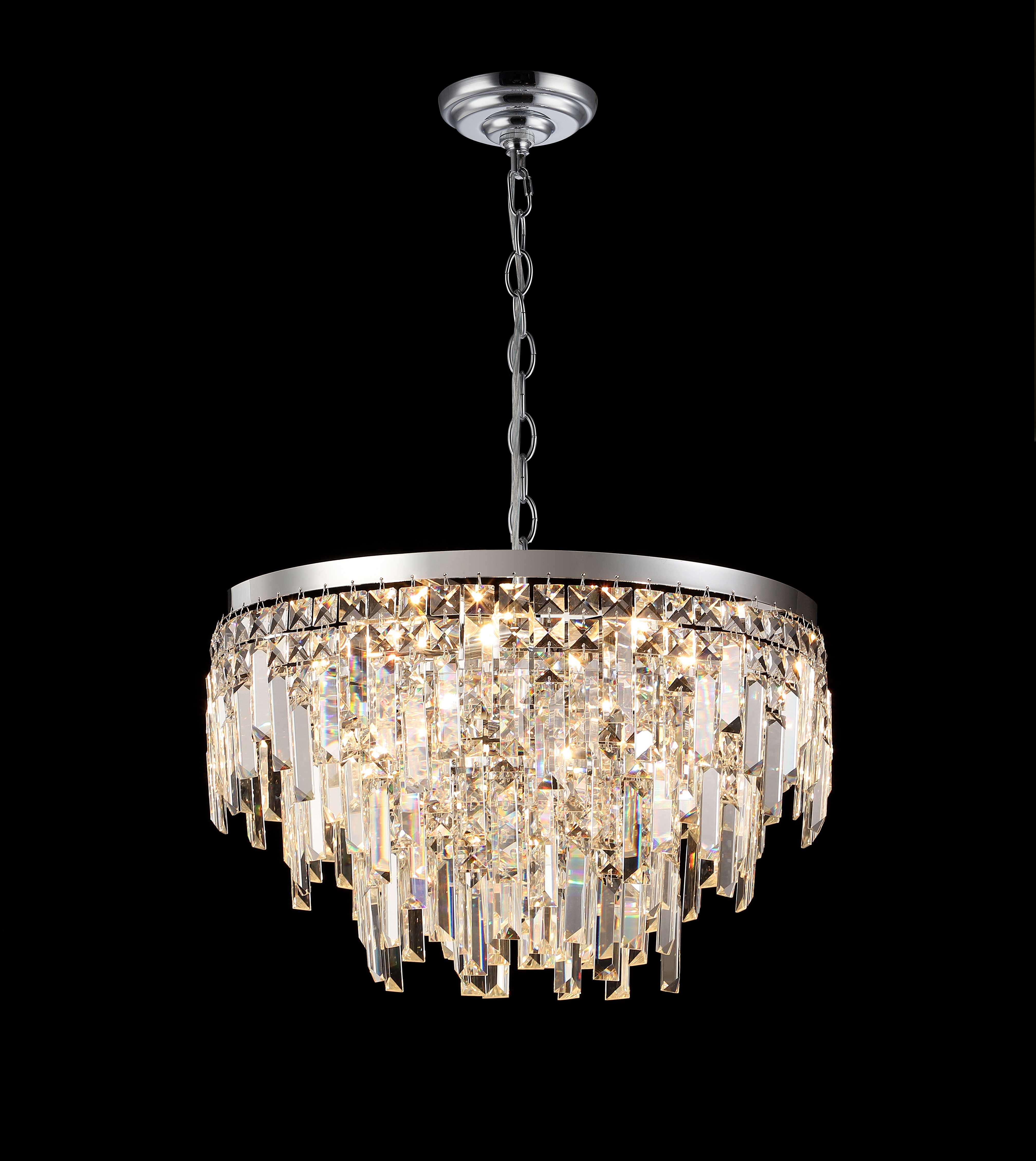 Люстра  500*300, 10*E14, 40W NewRgy Cristallo F7-ф500*H300 CHROME, Хром