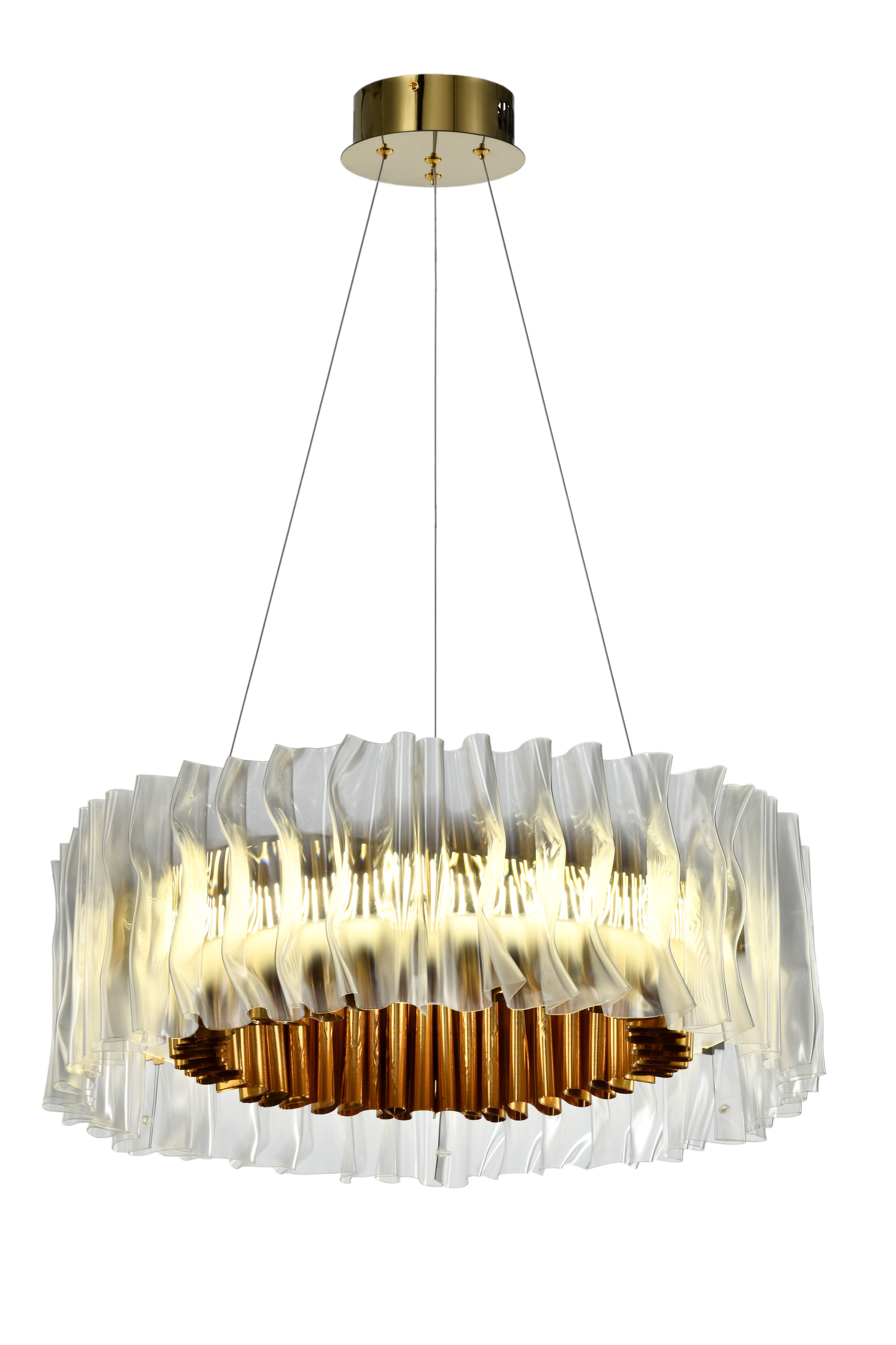 Светильник подвесной 58*20 см, LED 50W 4000K золото Zortes Dulana ZRS.1211.50