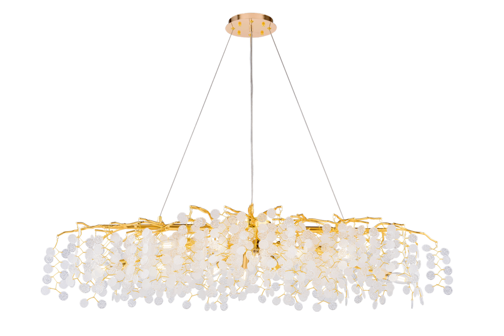 Люстра L1200 x W500 x H430, мм, 12*40W (480W), FGD (ЗОЛОТО) Rilon P6028/L1200/12 FGD
