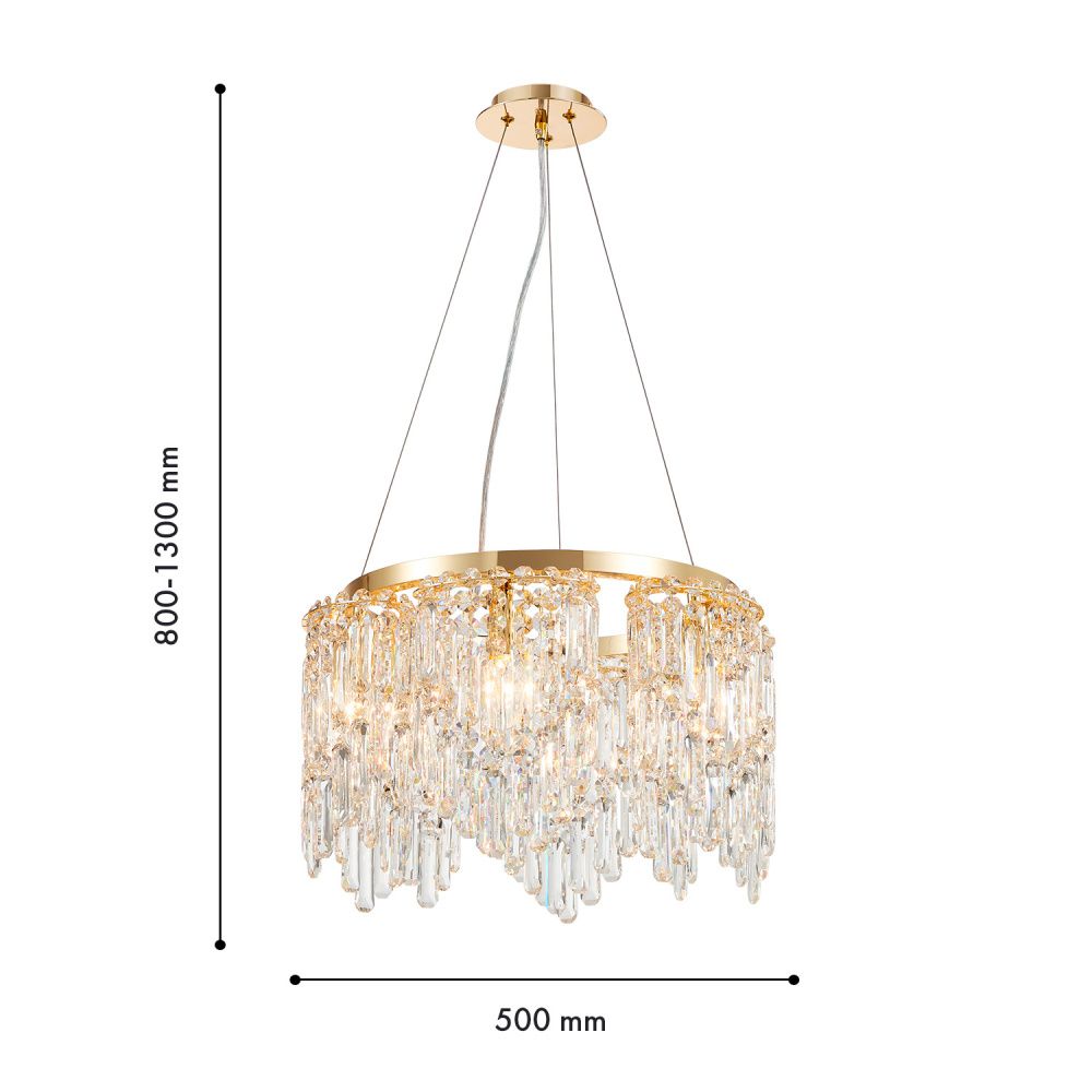 Люстра *50*80-130 см, 6*E14*40W, Favourite Diadem 4724-6P, золотой