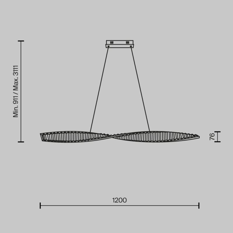 Подвесной светильник 120*8*311,1 см, LED, 36W, 3000К, Maytoni Krone P097PL-L36BS3K латунный