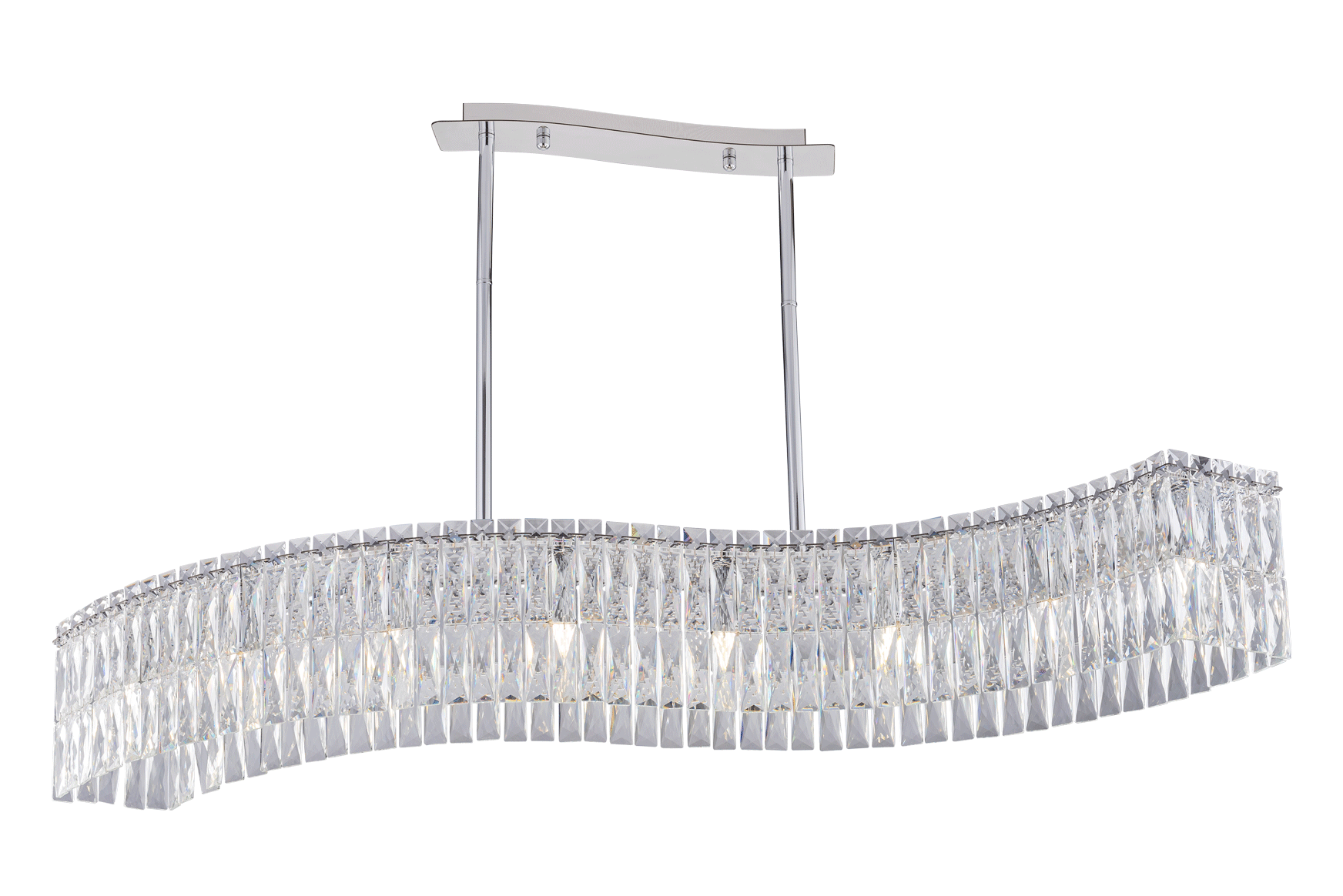 Люстра 1220*280*650, 8*E14, 40W NewRgy Cristallo 3101R/8A CHROME+CLEAR, Хром+Прозрачный