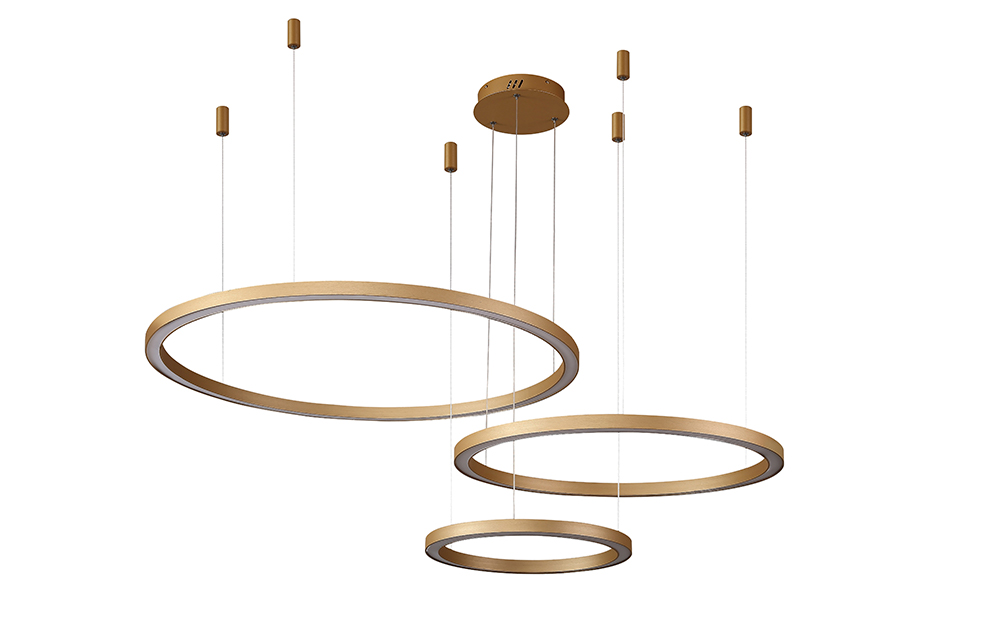 Светильник 80 см, 158W, 3000-6300K, Crystal Lux FORTUNA SP158W LED D400+600+800 GOLD, золото