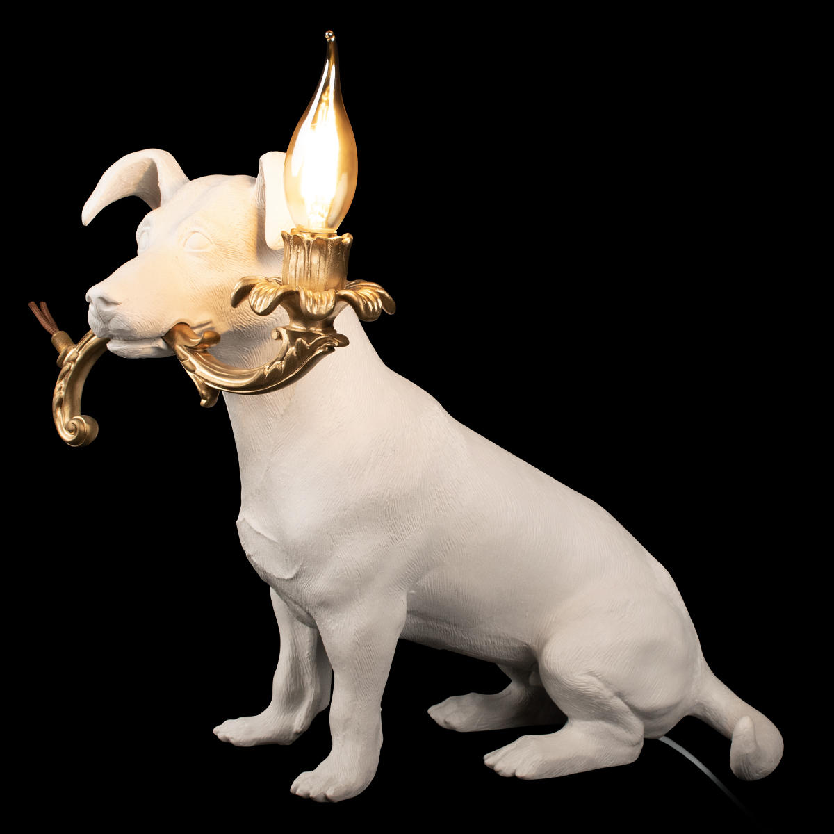Настольная лампа 42*34*25 см, 1*E14*40W LOFT IT Dog 10312 White белый