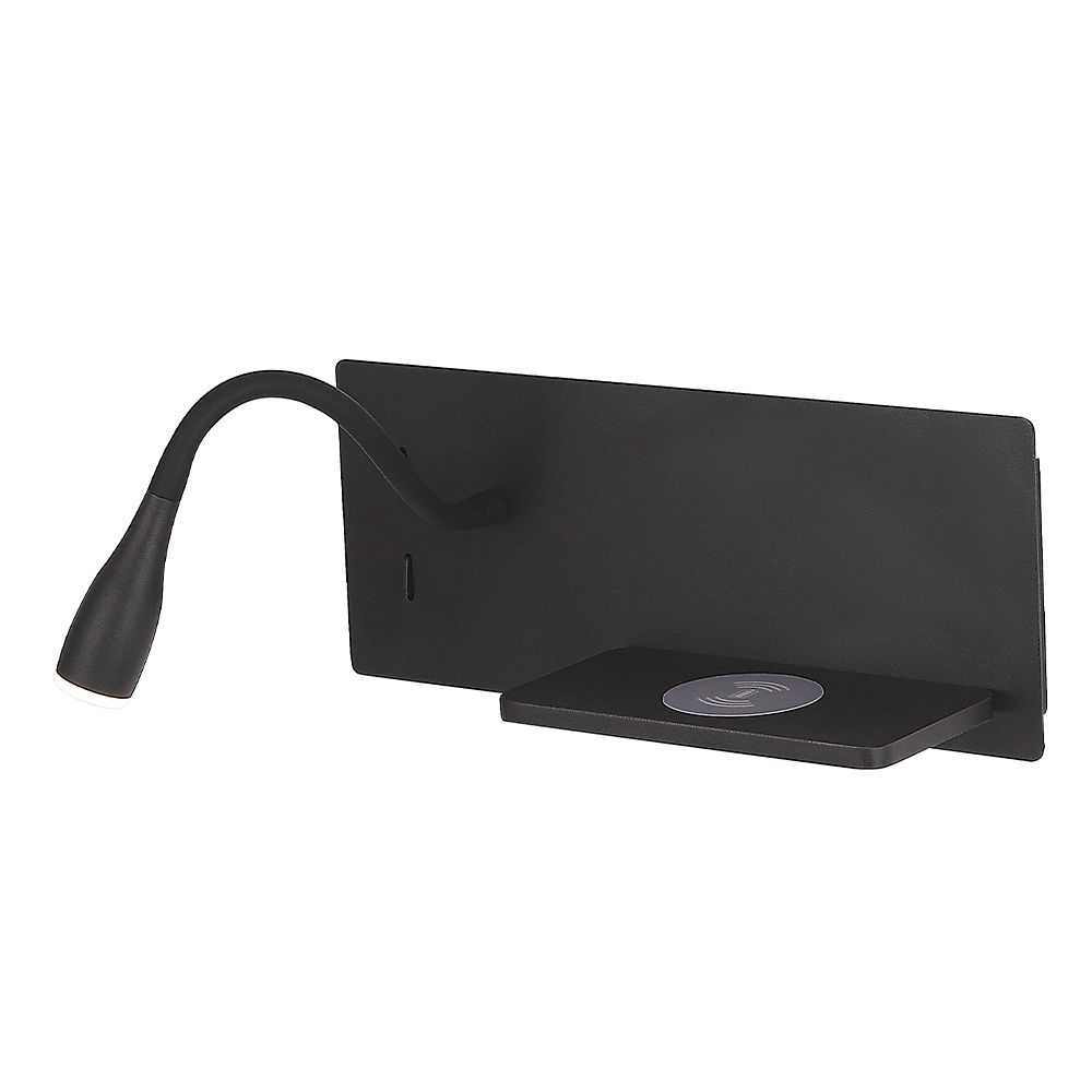 Бра 30**12- см, 2*LED*3+8W, 3000K, Crystal Lux Elqi CLT 217W Qi+USB BL, Черный