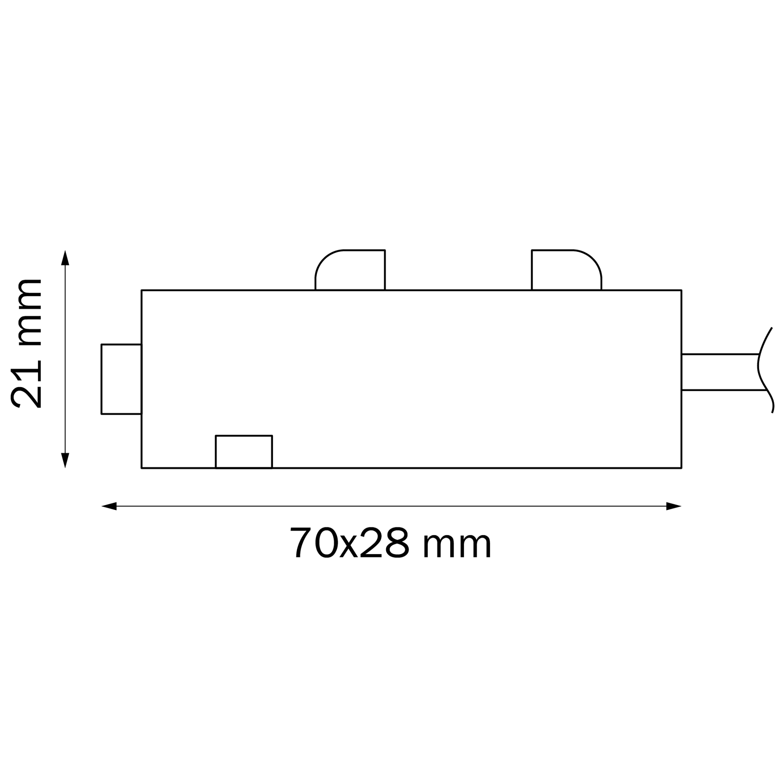 Питание боковое PRO 7*2,8 см, Матовый Черный Lightstar Barra 505117