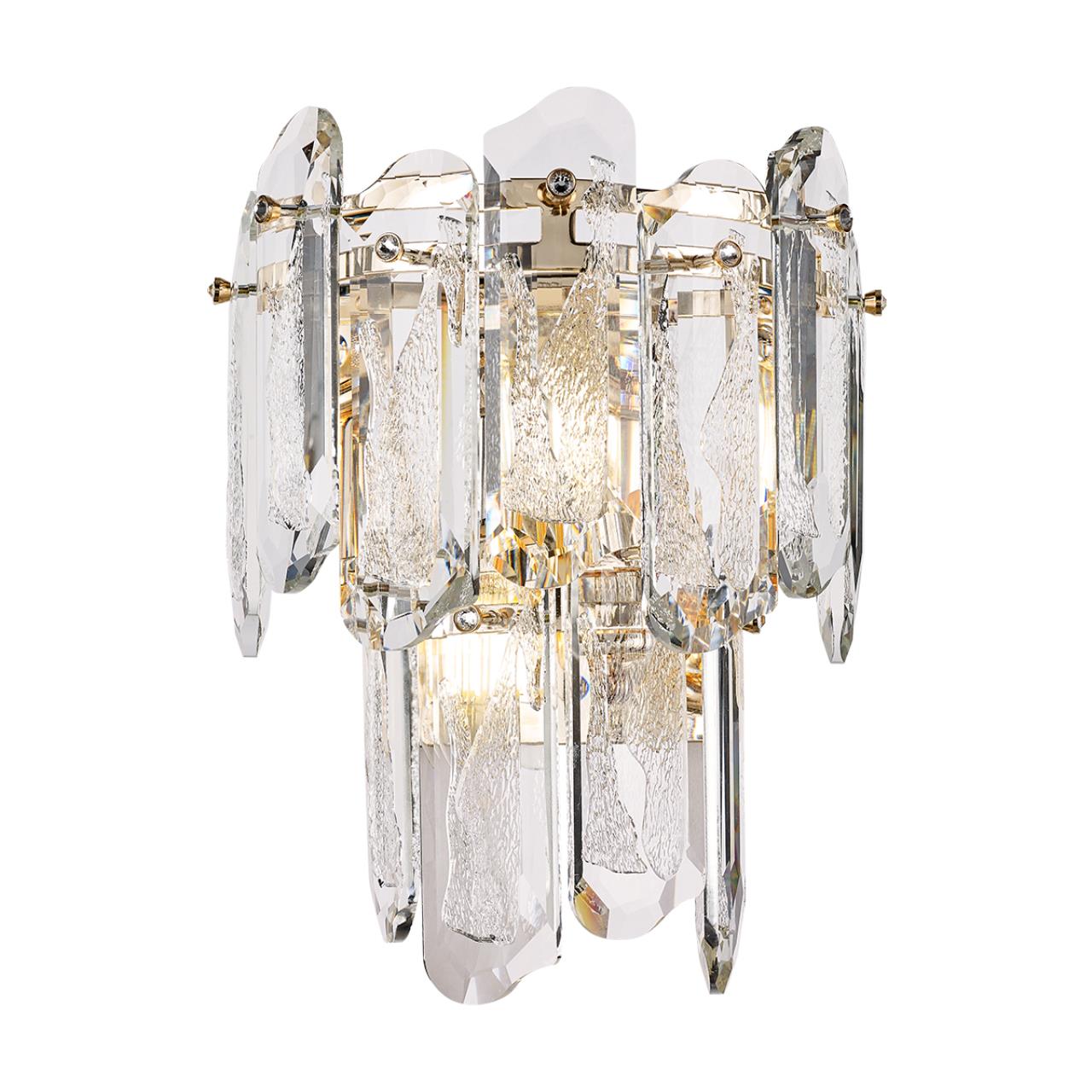 Бра 25**29 см, E14 2*2*40W,  К, Odeon Light Bullon 5069/2W, золото/прозрачный