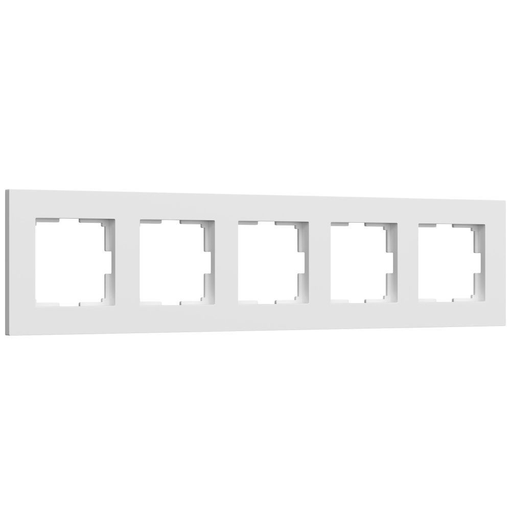 W0052961/ Рамка на 5 постов Slab (белый софт) Werkel