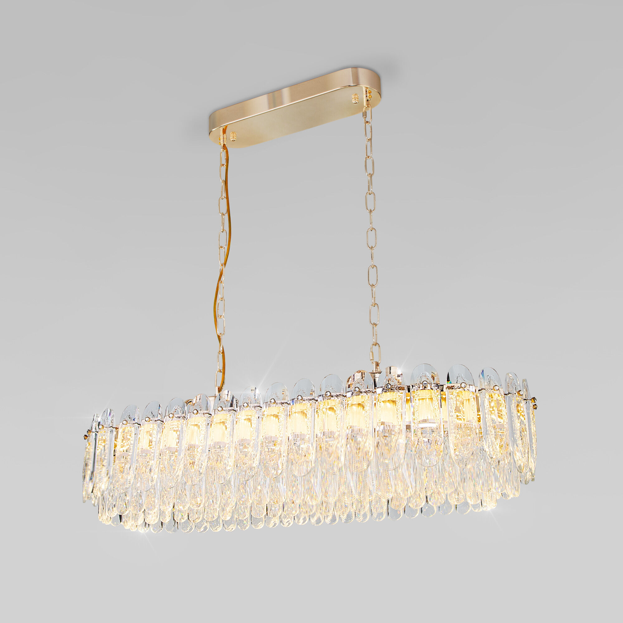 Подвесной светильник с хрусталем 90*36* см, *LED, 43W, 3000;4000;6000 Bogate's Chaleur 423/1, золото