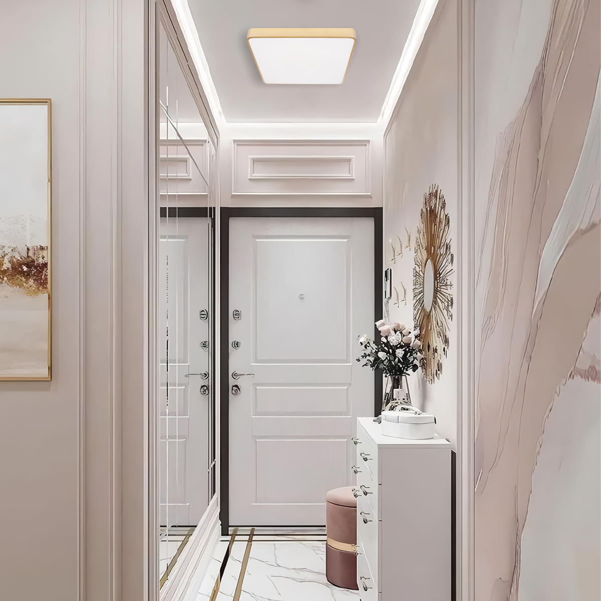Потолочный светильник 30*30*5 см, 1*LED*24W 4000K золото LOFT IT Flims 10228/C