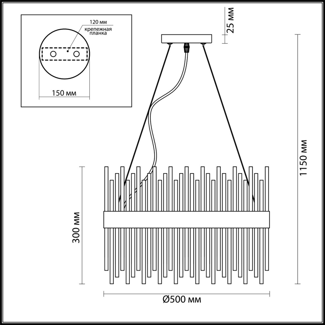 Люстра Odeon Light Focco 4722/12, диаметр 50 см, бронза