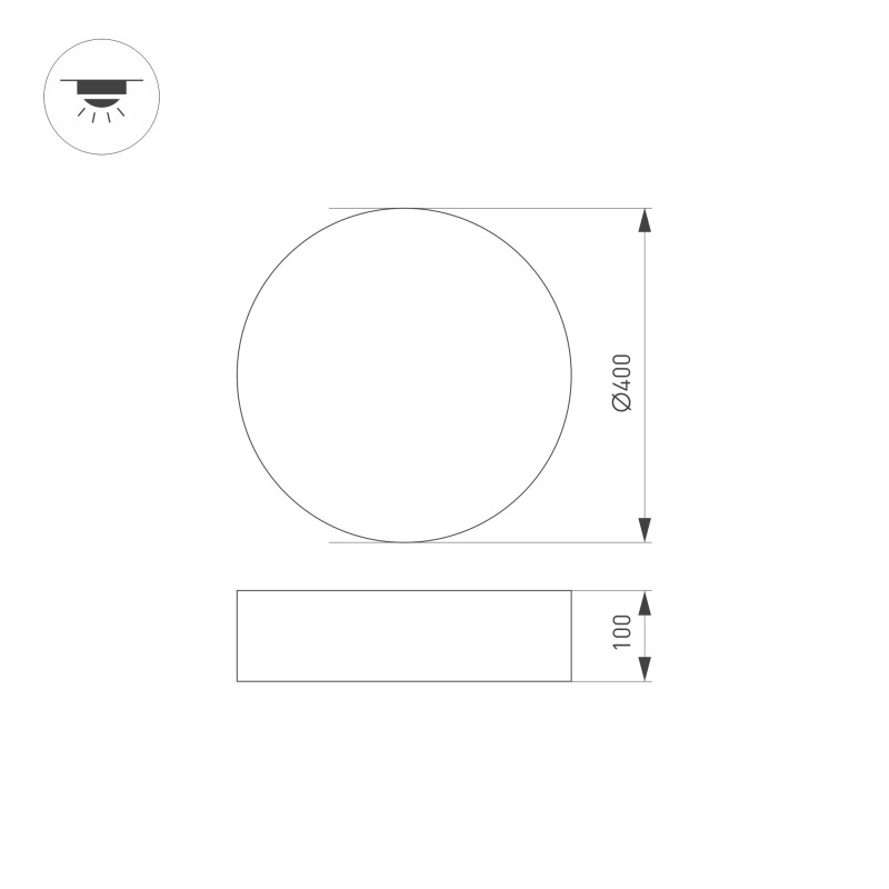 Накладной светильник Arlight 022997(2) *40*10 см, 25W, белый (теплый)K,