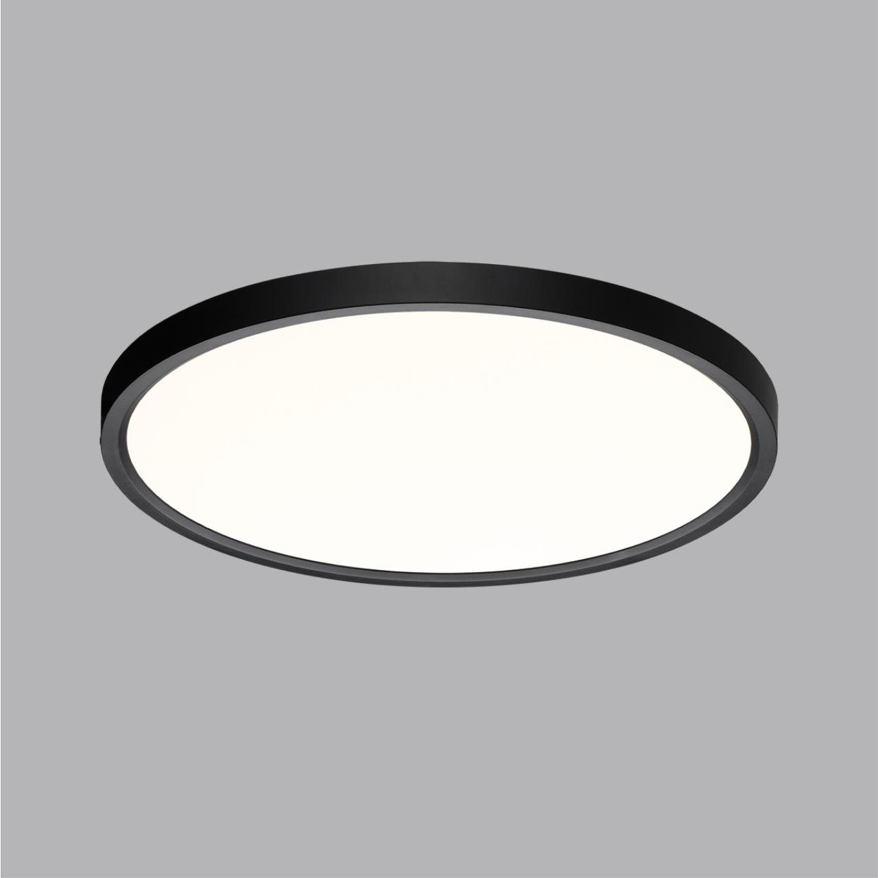 Cветильник 40*2,5 см, LED 32W, 3000/4000 К, IP40, белый/черный, пластик Sonex Alfa Black, 7660/32L
