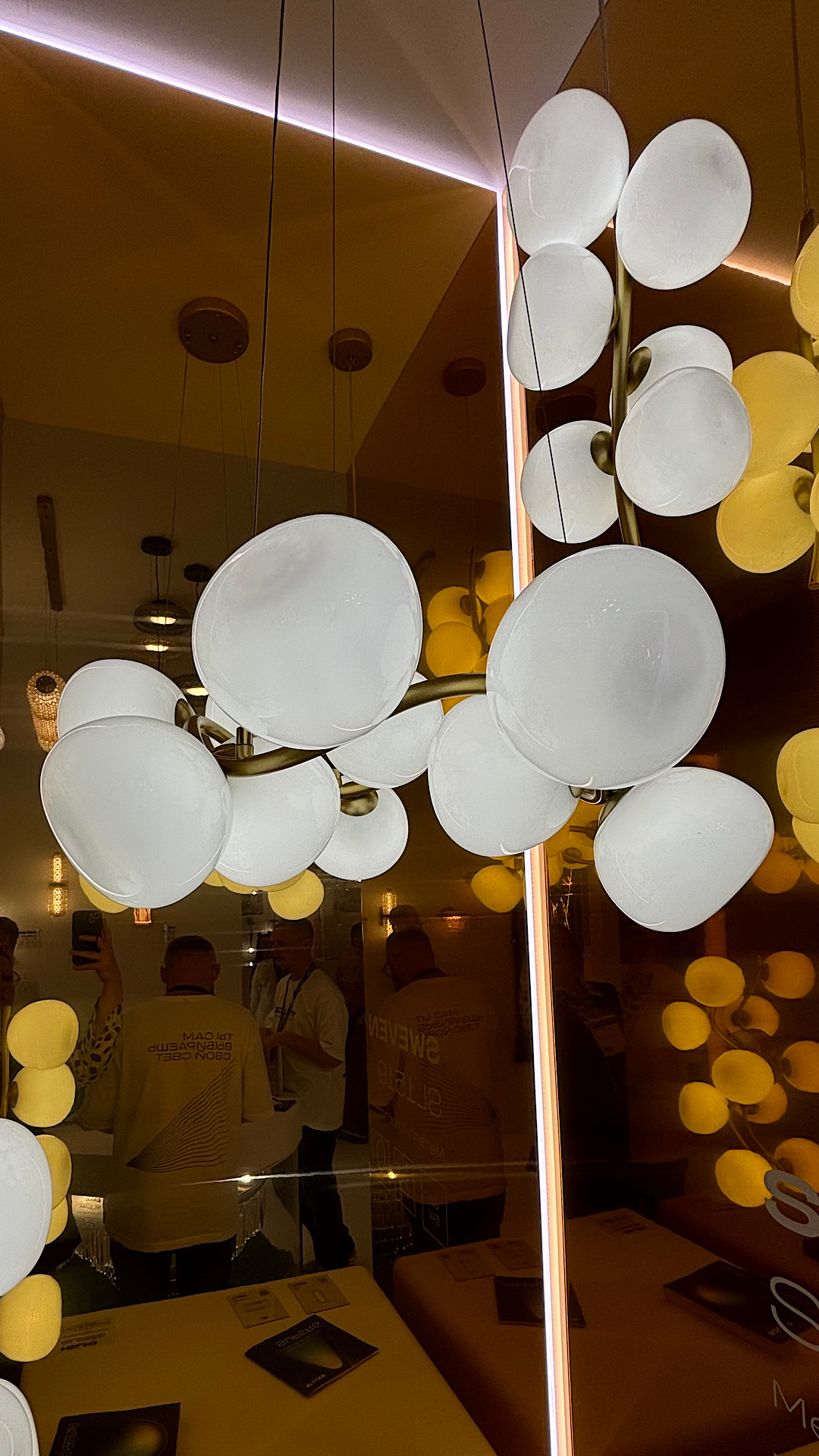 Светильник подвесной 54*200 см, 12*G9, 20-25 м2 ST LUCE SWEVEN  SL1519.303.12 латунь