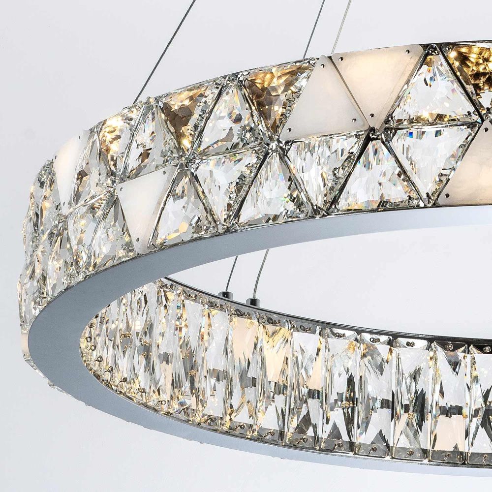 Подвесная люстра 80x50см, LED, 43Вт, 3000 / 6000K, Modelux ML.6982.800P CR Хром