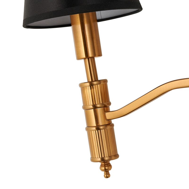 Бра Favourite Flagship 2933-2W, D190*W400*H315, античной латуни, плафоны из черной атласной ткани