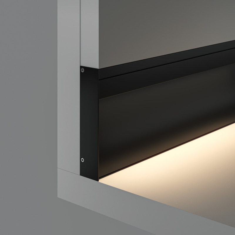 Алюминиевый профиль накладной 2000*80*18 мм для светодиодной ленты Maytoni Led strip Черный ALM-8018-B-2M