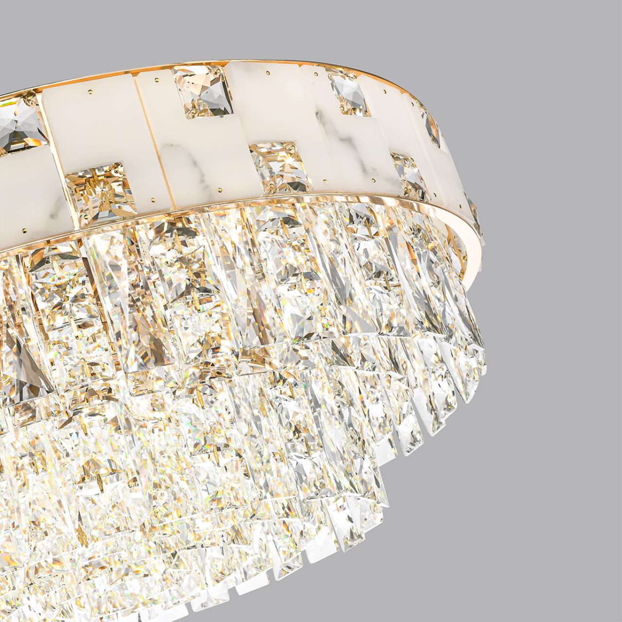 Люстра 60*60*150 см, E14 12*12*40W,  К, Odeon Light Chessi 5076/12, золото/прозрачный/белый
